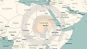 Sudan on the world map