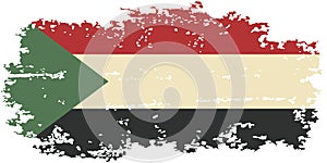 Sudanese grunge flag. Vector illustration.