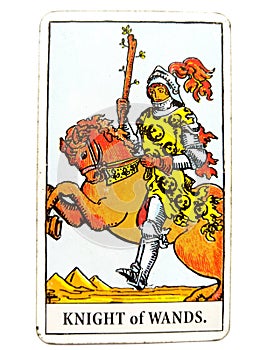 Knight of Wands Tarot Card Sudden Arrival Great at Beginnings No Follow Through Unfinished Projects Personal Freedom