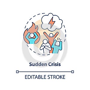 Sudden crisis concept icon