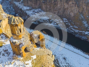 Sudden ruins aerial view / Kars