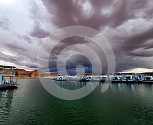 A sudden storm blowing in over the dock