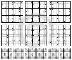 Sudoku game set with answers.