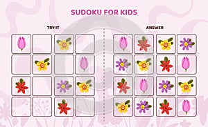 Sudoku for kids vector template