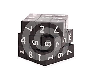 Sudoku numbers cube puzzle