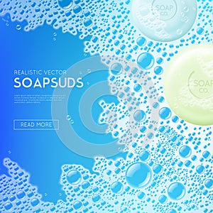 Sudsy Soap Water Realistic Background