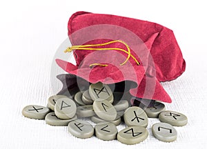 Suede bag of rune stones