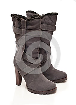 Suede gray boots