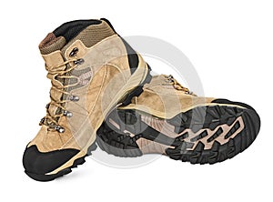 Suede hiking shoes