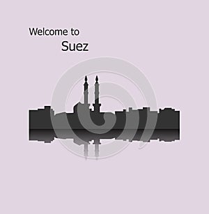 Suez, Egypt city silhouette