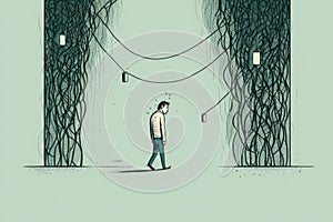 He suffered from social anxiety, unable to form meaningful connections with others. AI generation