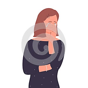 Suffering crying woman