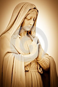 Suffering religious woman praying