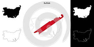 Suffolk outline map