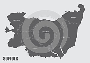 Suffolk county administrative map