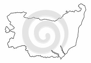 Suffolk county outline map