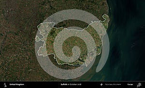 Suffolk highlighted, United Kingdom. Sentinel. October 2018 photo