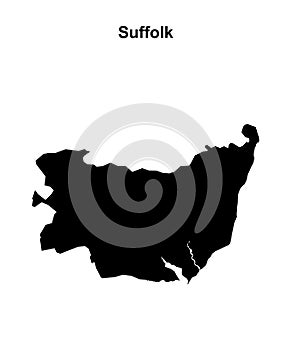Suffolk outline map