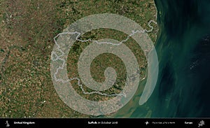 Suffolk outlined, United Kingdom. Sentinel. October 2018 photo