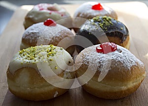 Sufganiya - raditional Israeli Hanukkah food.