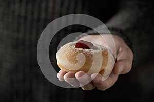 Sufganiyah, Jewish donut eaten on Hanukkah