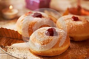 Sufganiyot, Jewish donuts eaten on Hanukkah