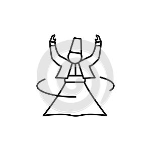 Sufi Mystic, dance, Islam icon. Simple line, outline vector religion icons for ui and ux, website or mobile application