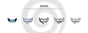 Sufism icon in different style vector illustration. two colored and black sufism vector icons designed in filled, outline, line