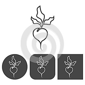 Sugar beet - vector icon