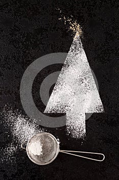 Sugar christmas tree with sifter