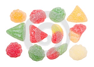 Sugar coated gumdrops isolated