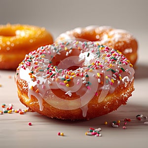 Sugar coated temptation A mouth watering glazed donut, a sweet treat