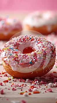 Sugar coated temptation A mouth watering glazed donut, a sweet treat