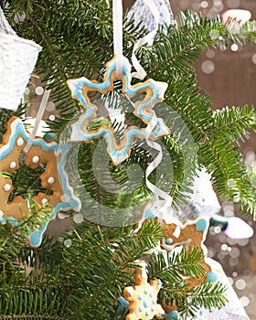 Sugar cookies on Christmas tree