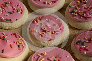 Sugar Cookies with Pink Icing