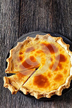 sugar cream pie, hoosier pie, custard cream pie photo