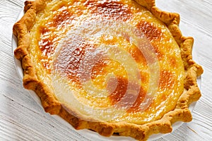 sugar cream pie, hoosier pie, custard cream pie photo