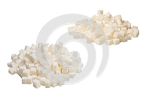 Sugar cubes isolated on white background