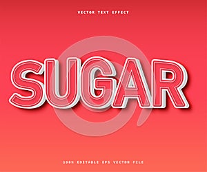 Sugar 3d comic text effect editable text