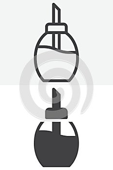 Sugar dispenser line and solid different style vector icon set