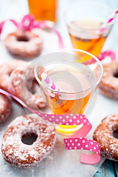 Sugar donuts and sima