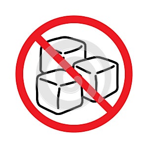 Sugar free icon, no sugar, vector illustration