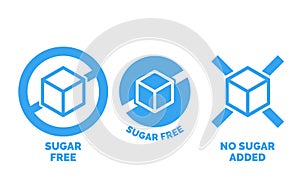 Sugar free label vector nor sugar added package