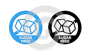 Sugar free label vector nor sugar added package photo