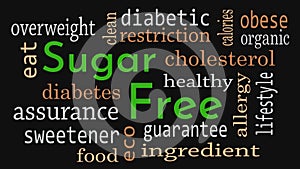 Sugar free message background. Healthy food concept - Illustration