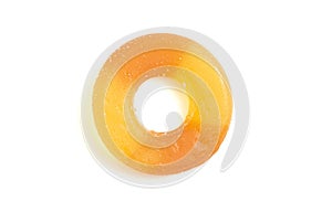Sugar Free Peach Ring Candies Isolated on a White Background