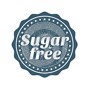 Sugar free stamp, badge for products without sugar