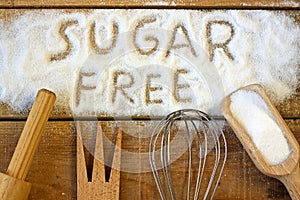A sugar free word with background
