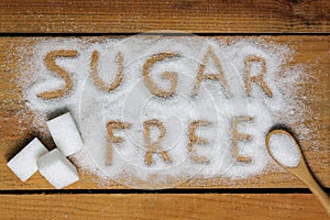 A sugar free word with background