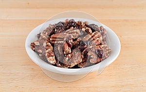 Sugar glazed pecans with dried cranberries